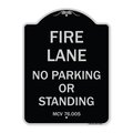 Signmission Michigan Fire Lane No Parking or Standing Heavy-Gauge Aluminum Sign, 24" x 18", BS-1824-23876 A-DES-BS-1824-23876